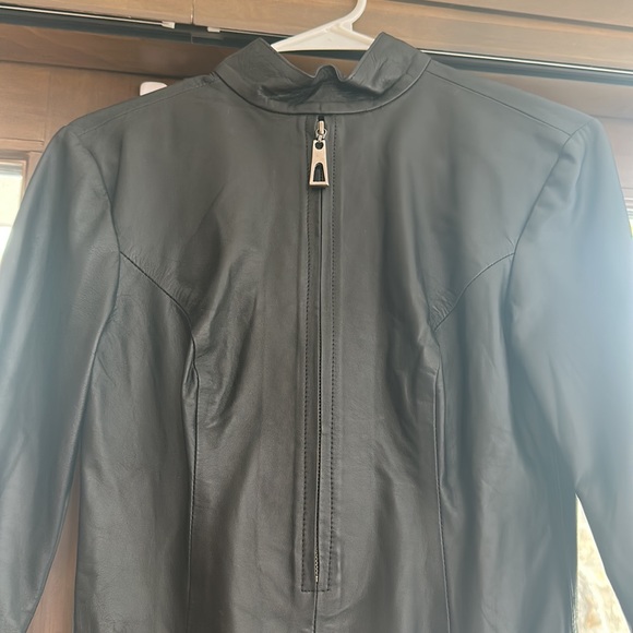 Real Leather bodysuit with front zipper and zipper both sleeves - Picture 2 of 4